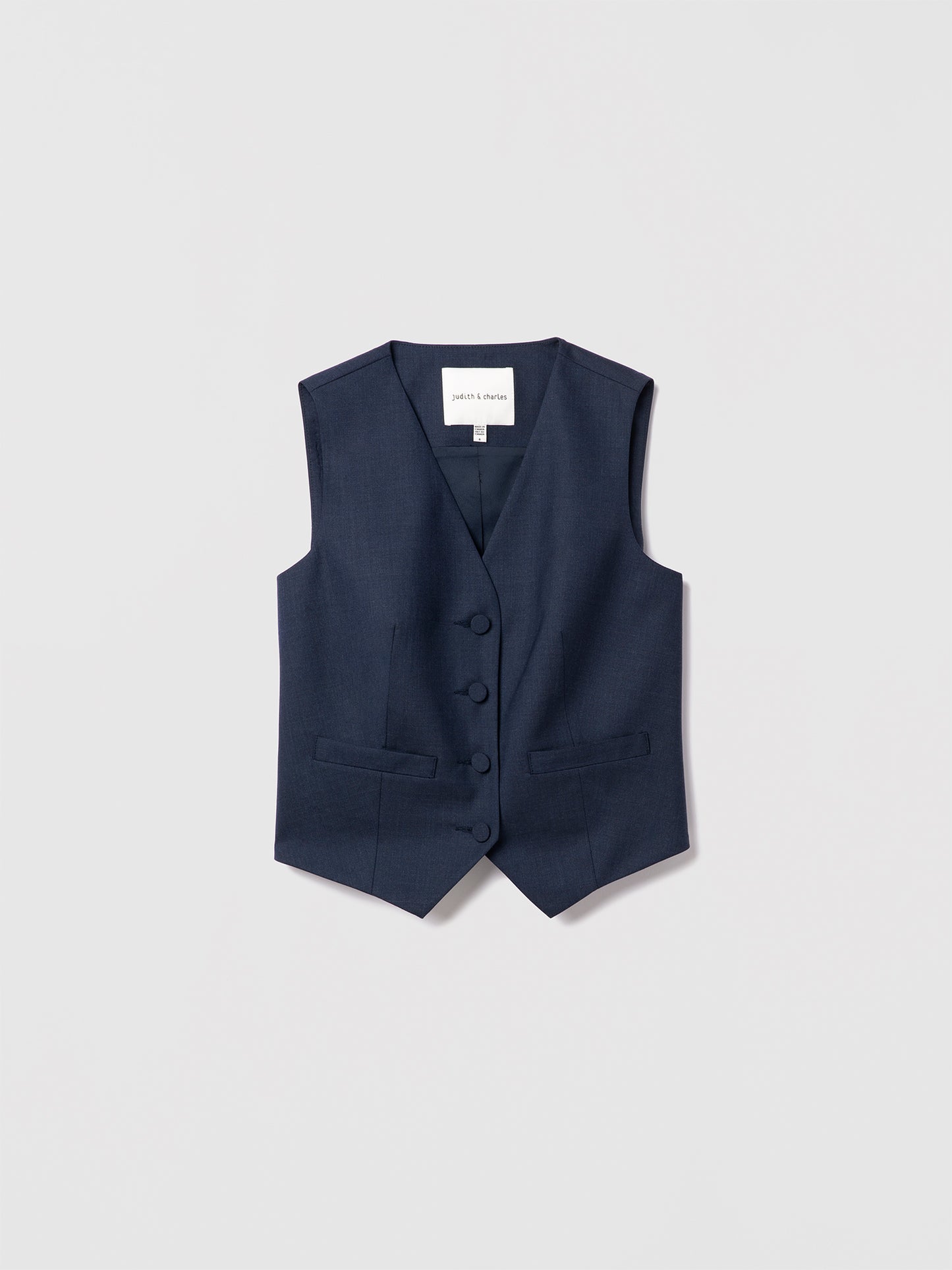 Sleeveless stretch wool vest