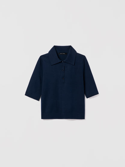 Fine cotton silk polo