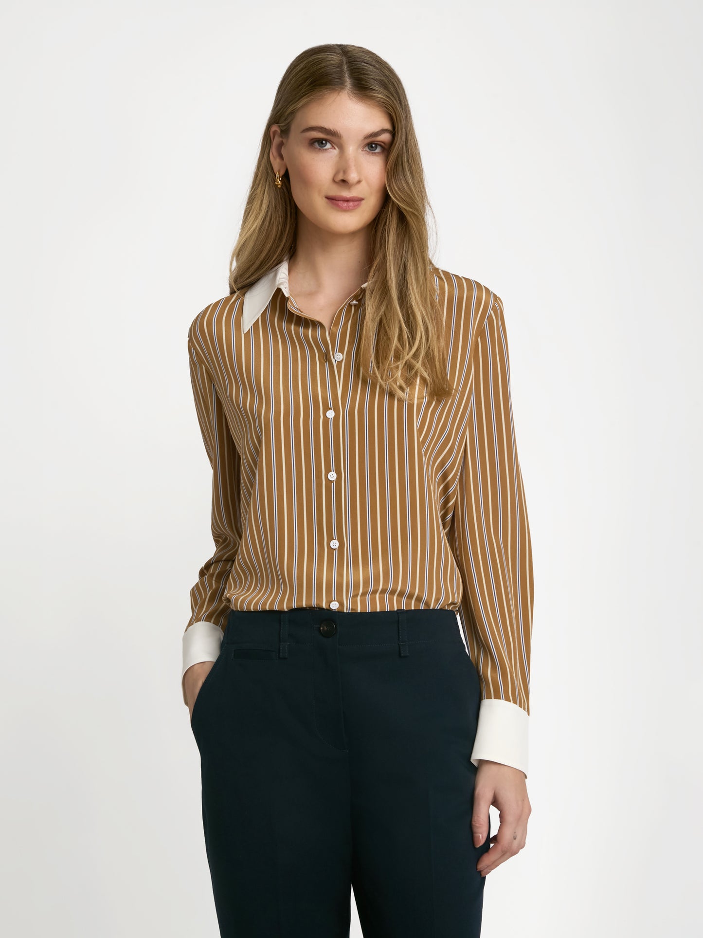 Striped silk blouse