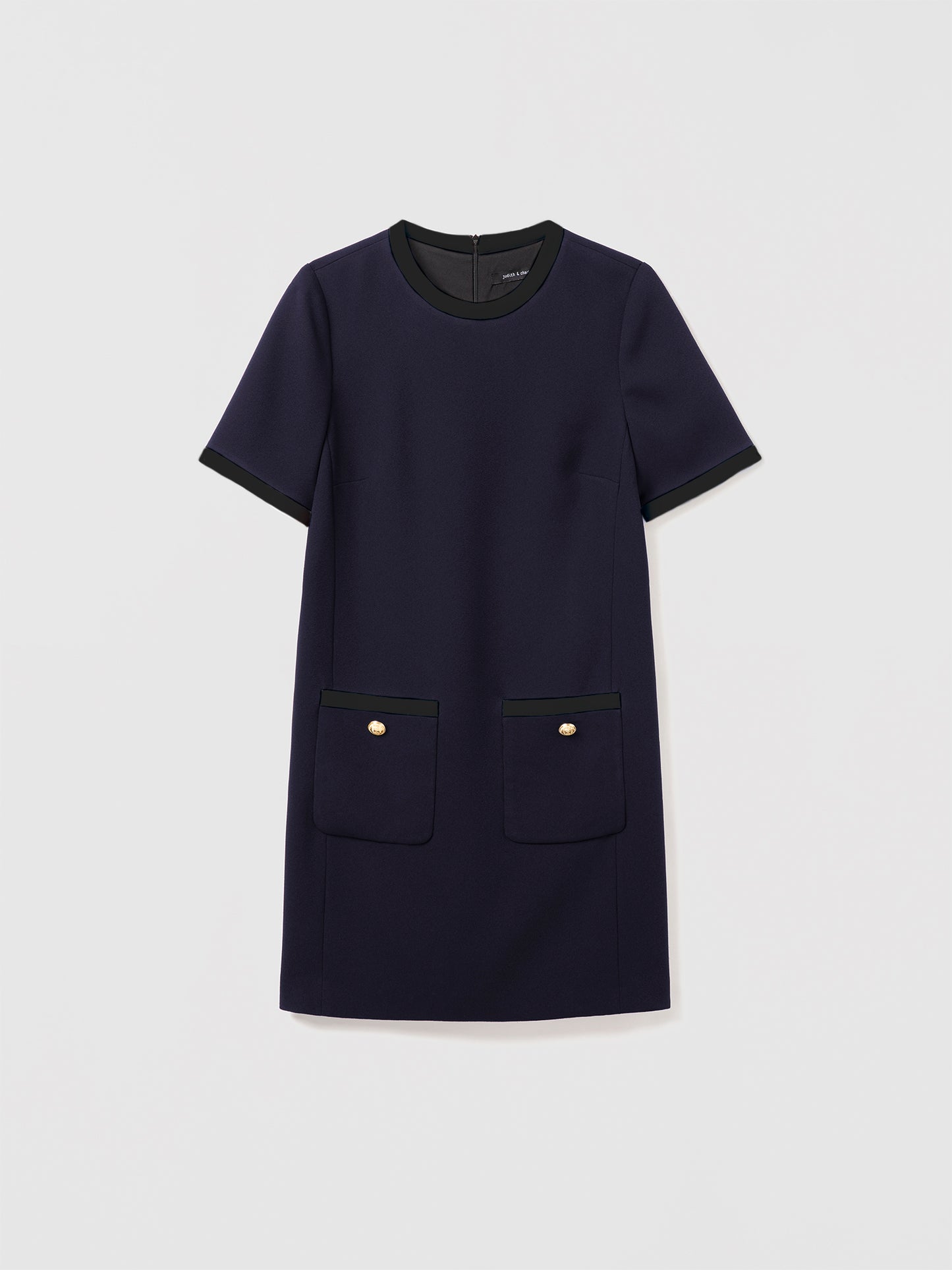 Contrast combo shift dress