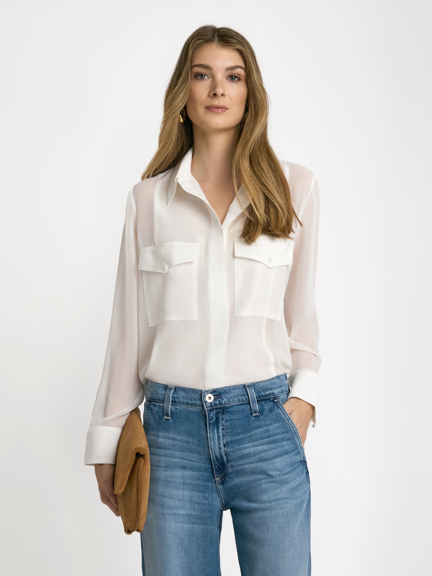 Blouse en combo de soie voilée