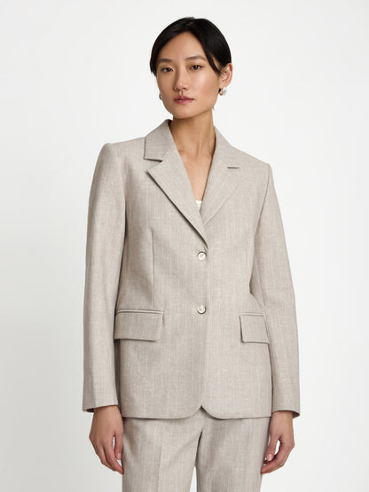 Striped cotton linen jacket