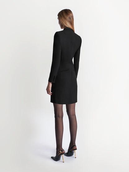 Robe tuxedo en laine extensible