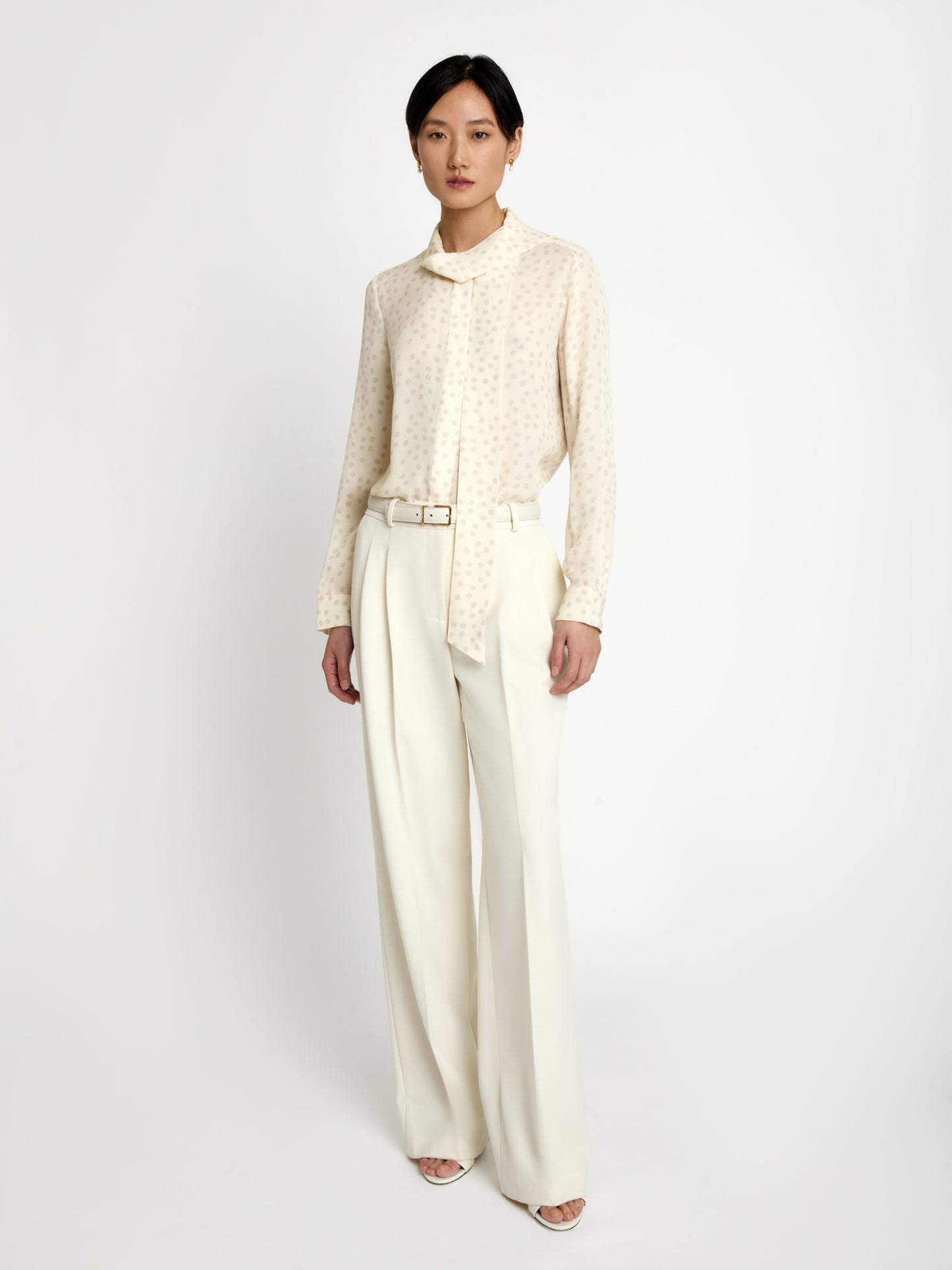 Straight pleated pant