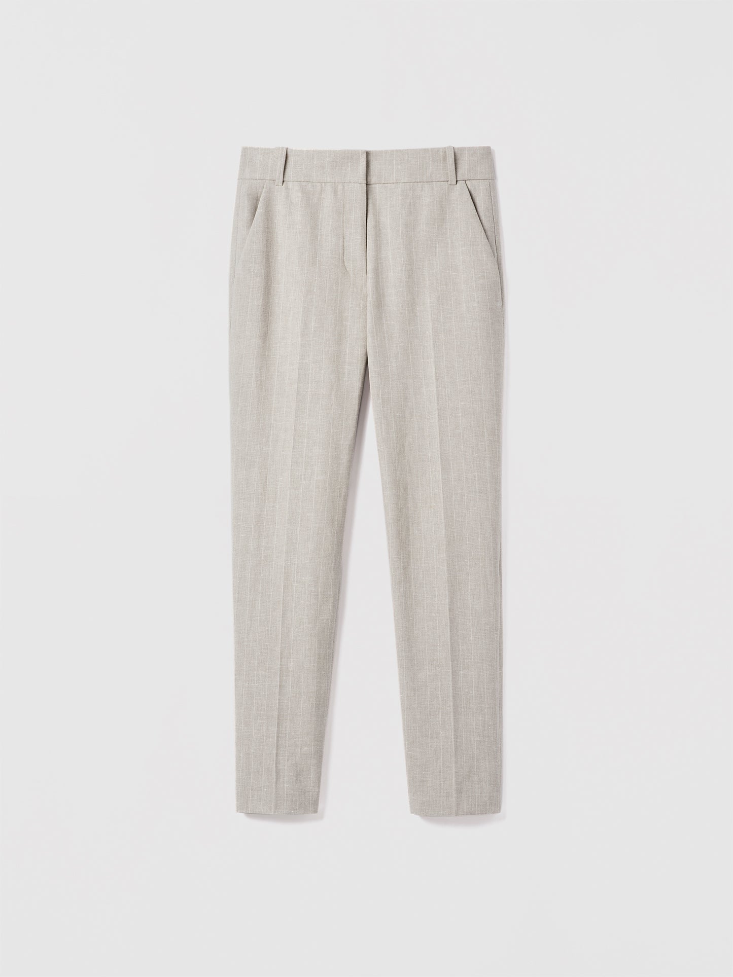 Striped cotton linen pant