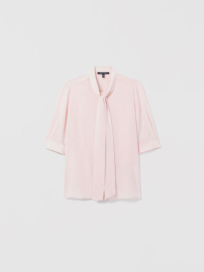 Blouse à cravate en soie