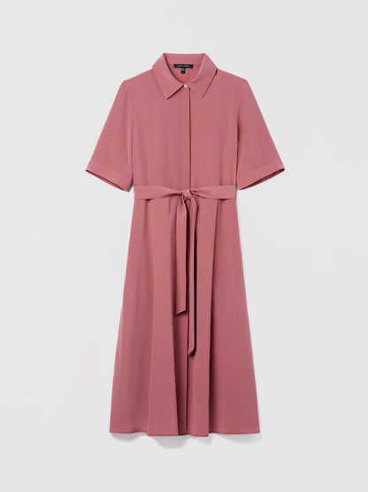 Belted silk dress